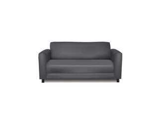 Grey  sofa bed. vector illustration
