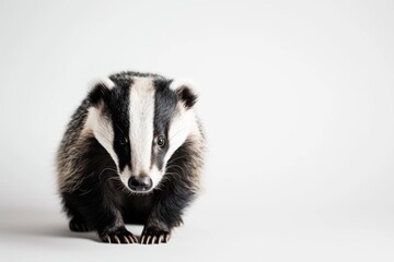 Intriguing Solitary Badger Commands Attention In Serene Setting