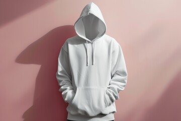 Presenting The Showcase Of A White Hooded Jacket Mockup