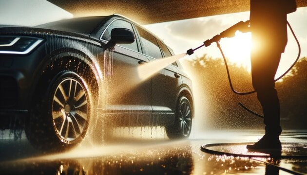 Dynamic Car Wash: High-Pressure Cleaning in Action