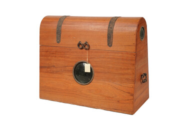 Antique wooden chest trunk vintage storage box pirate treasure chest furniture on transparent background