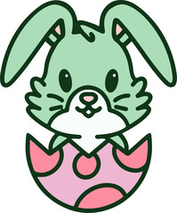 cute easter rabbit cartoon