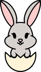 cute easter rabbit cartoon