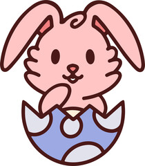 cute easter rabbit with egg