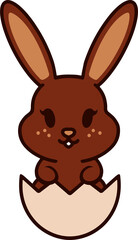 cute easter rabbit with egg