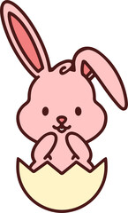 cute easter rabbit with egg