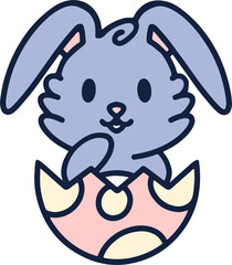 cute easter rabbit with egg