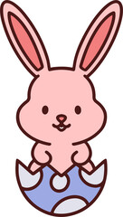 cute easter rabbit with egg
