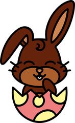 cute easter rabbit with egg