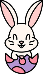 Fototapeta premium cute easter rabbit with egg