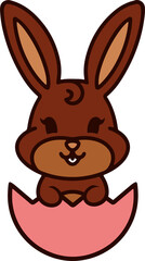 cute easter rabbit with egg