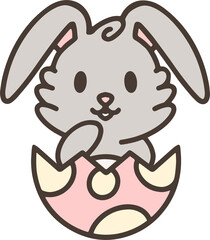cute easter rabbit with egg