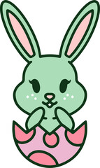 cute easter rabbit with egg