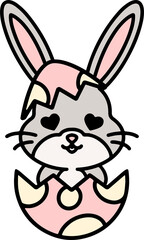 cute easter rabbit with egg