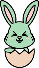 cute easter rabbit with egg