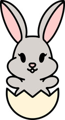 cute easter rabbit with egg