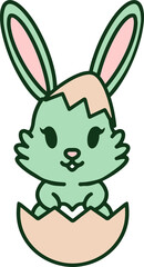 Obraz premium cute easter rabbit with egg