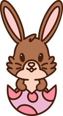cute easter rabbit with egg