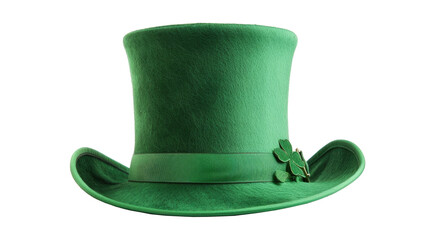 St. Patrick's Day hat with clover on transparent 