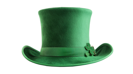 St. Patrick's Day hat with clover on transparent 