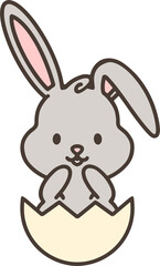 cute easter rabbit with egg