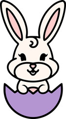 cute easter rabbit with egg