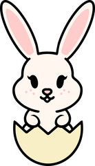 Fototapeta na wymiar easter rabbit and egg cartoon