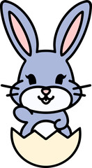 easter rabbit and egg cartoon