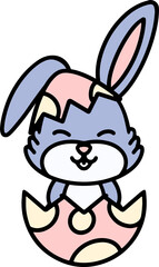 easter rabbit and egg cartoon