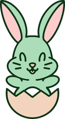 easter rabbit and egg cartoon