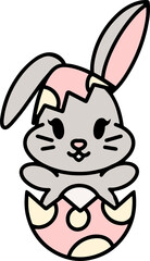 easter rabbit and egg cartoon