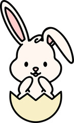 easter rabbit and egg cartoon