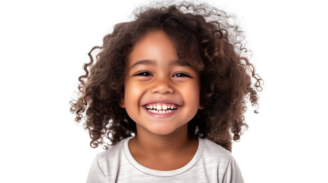 Naklejki Portrait of a happy smiling child girl on transparent