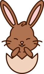 easter rabbit and egg cartoon