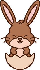 easter rabbit and egg cartoon