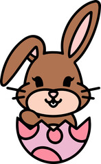 Obraz premium easter rabbit and egg cartoon