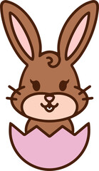 easter rabbit and egg cartoon