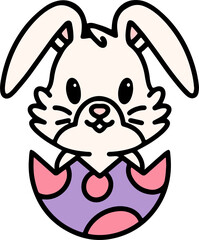 easter rabbit and egg cartoon