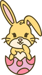 easter rabbit and egg cartoon