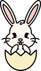 easter rabbit and egg cartoon