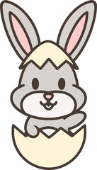 easter rabbit and egg cartoon