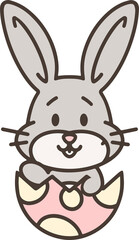 easter rabbit and egg cartoon