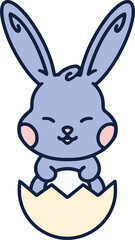 easter rabbit and egg cartoon