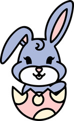 cute cartoon bunny in easter egg