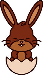 Obraz premium cute cartoon bunny in easter egg