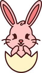 cute cartoon bunny in easter egg