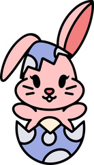 cute cartoon bunny in easter egg