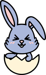 cute cartoon bunny in easter egg