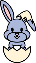 cute cartoon bunny in easter egg