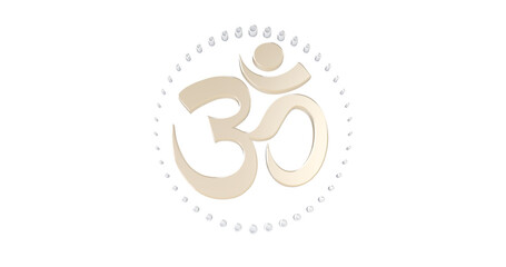 OMM SYMBOL Hindu Hinduism in 3D